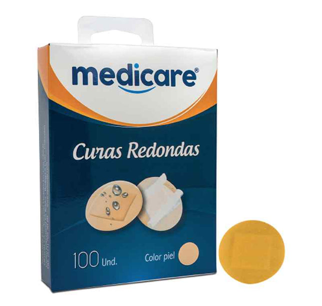 Curas Medicare Redondas Color Piel 100 Unidades