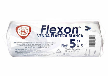 Venda Elastica Blanca Flexon 5X5