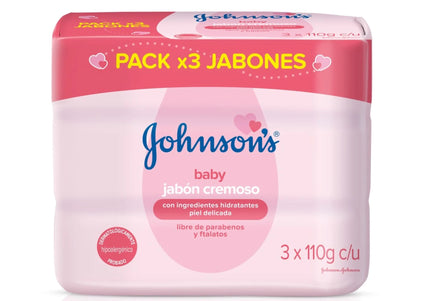 3 Jabón Johnsons Baby Humectante 110 Gr