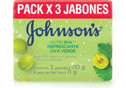 3 Jabón Johnsons Adulto Uva Verde 110 Gr