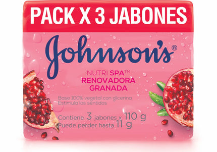 3 Jabón Johnsons Adulto Granada 110 Gr