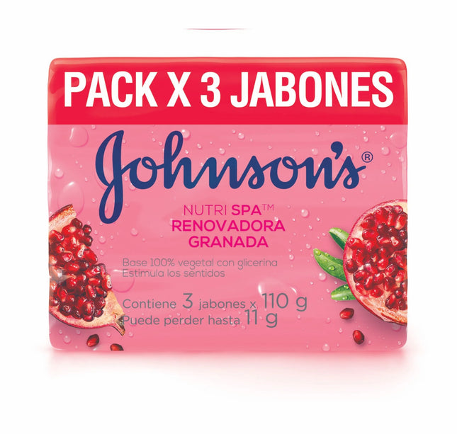 3 Jabón Johnsons Adulto Granada 110 Gr