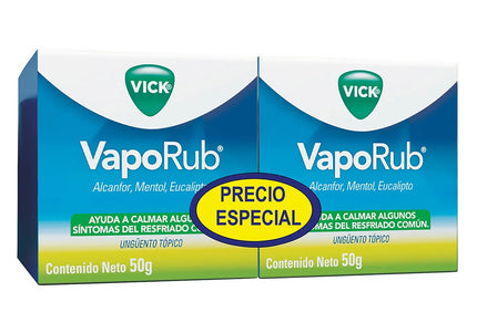 2 Vick Vaporub 50 Gramos P.E.