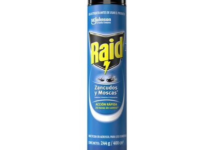 Raid Spray Zancudos Y Moscas 400 Ml