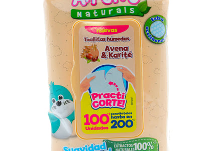 Toallitas Arrurru Avena Practicorte 100 Unidades