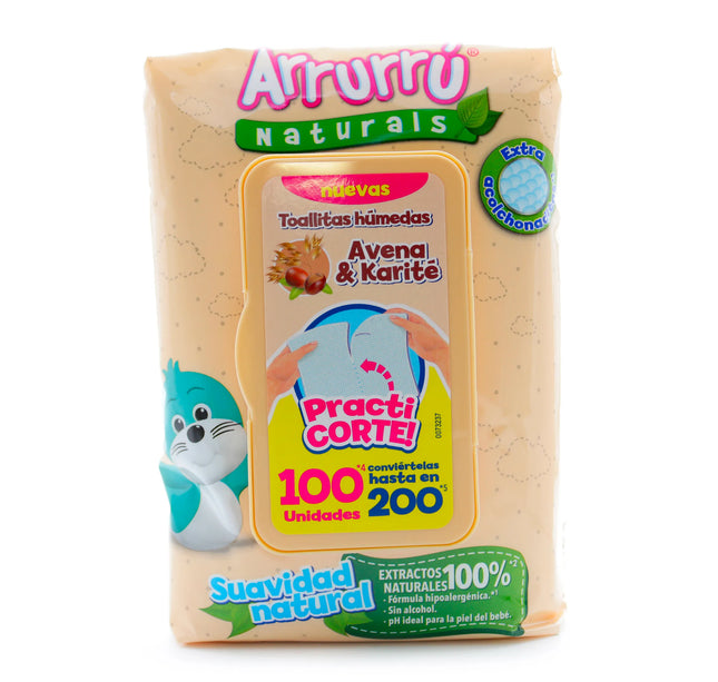 Toallitas Arrurru Avena Practicorte 100 Unidades