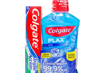 Enjuague Colgate Plax Ice 500 Ml+Crema Triple Accion