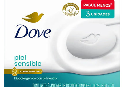 3 Jabones Dove Piel Sensible 90Grs