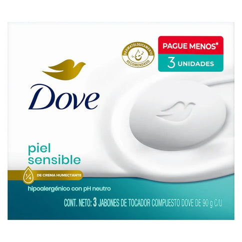 3 Jabones Dove Piel Sensible 90Grs