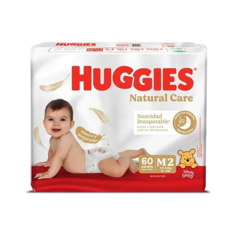 Pañales Huggies Natural Care Etapa 2 60 Unds