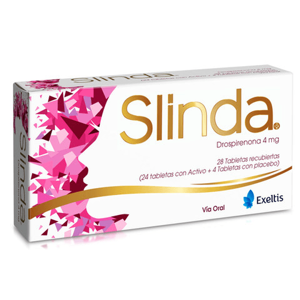 SLINDA DROSPIRENONA 4MG 28 TABLETAS