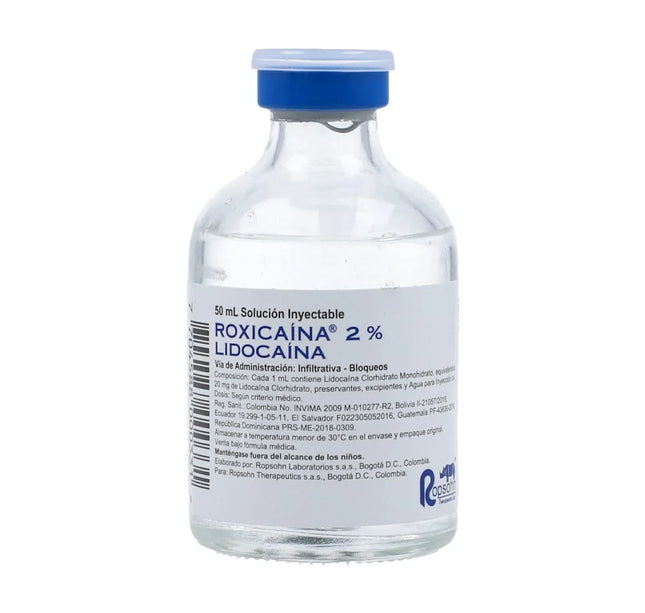 Lidocaina 2% 20 Mg Iny Vial 50 Ml