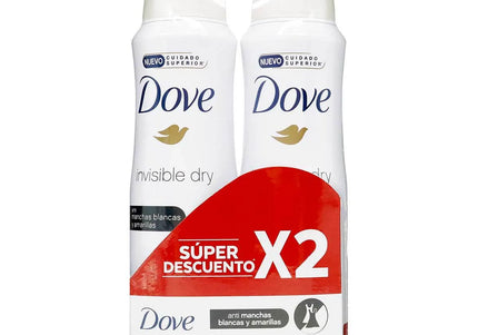2 Desodorante Dove AerosolInvisible Dry 87Gr