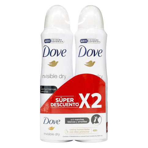 2 Desodorante Dove AerosolInvisible Dry 87Gr