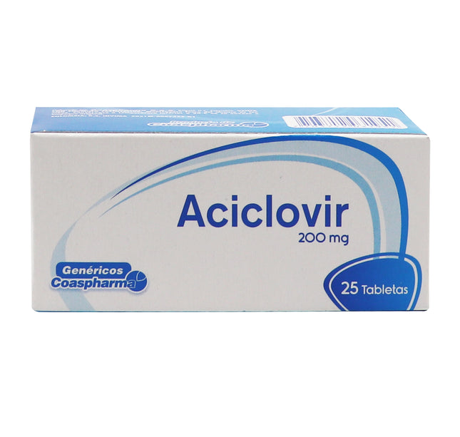 Aciclovir 200 Mg 25 Tabletas Coa