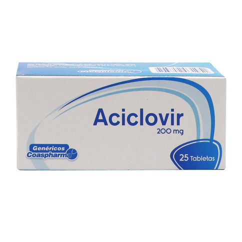 Aciclovir 200 Mg 25 Tabletas Coa