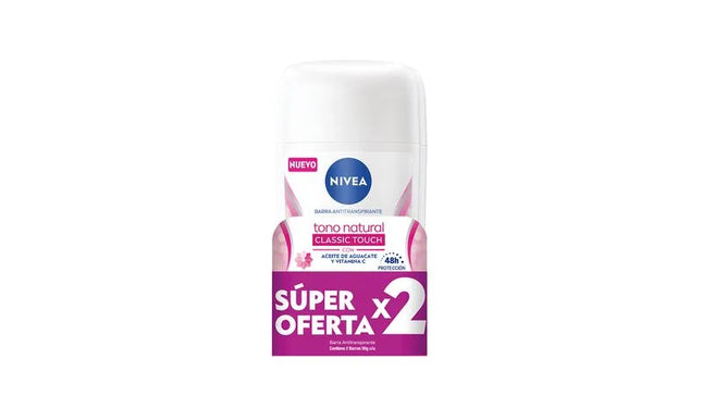 2 Desodorante Nivea Barra Tono Natural 50 G