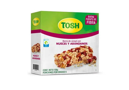 Barra Cereal Tosh Arándanos Y Nueces 23G 6 Und