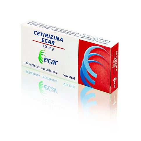 Cetirizina 10 Mg 10 Tabletas Ecar