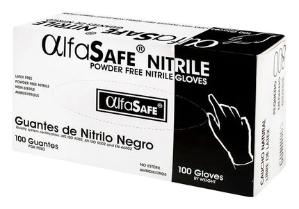 Guante Nitrilo Alfa Negro T M 100 Und