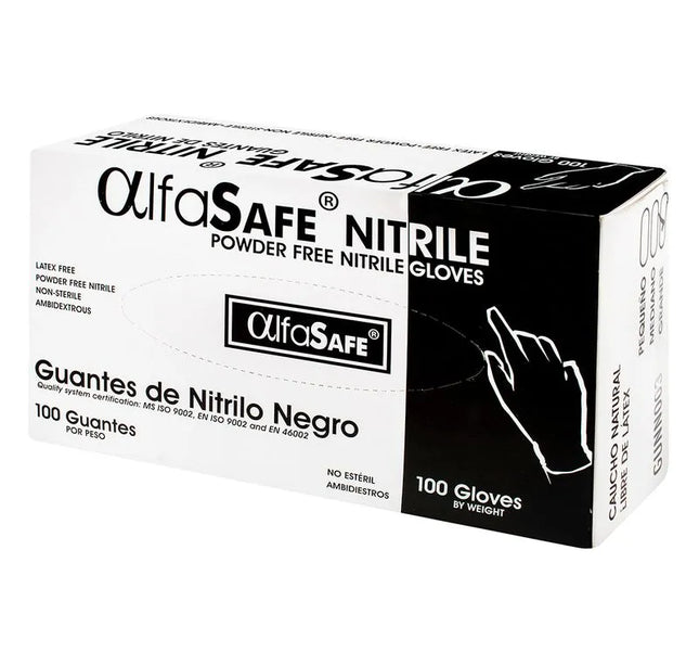 Guante Nitrilo Alfa Negro T M 100 Und