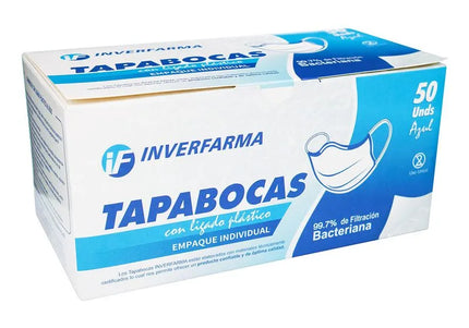 Tapaboca Azul 50 Und 10Px 5Und Inverfarma