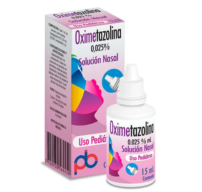 Oximetazolina Hcl Solución Nasal Pediatrico 0.025% 15Ml