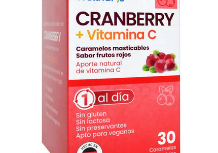 Cranberry+Vitamina C Caramelos Masticables Frutos Rojos  30Und