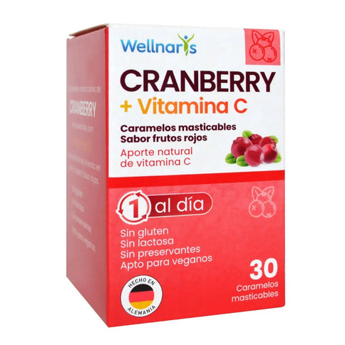 Cranberry+Vitamina C Caramelos Masticables Frutos Rojos  30Und