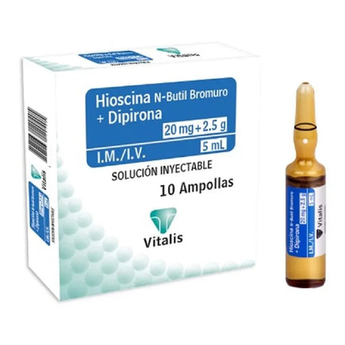 N-Butil+Dipirona 20Mg+2.5G/5Ml 10 Ampollas