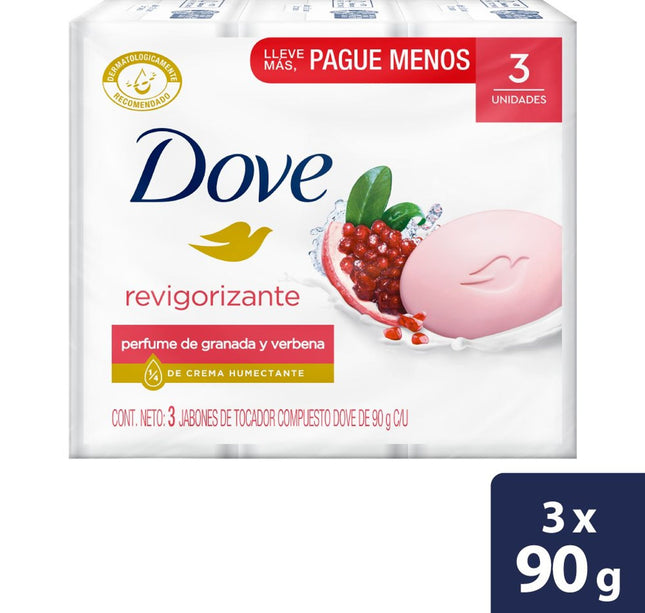 3 Jabones Dove Granada Revigorizante 90 Gr