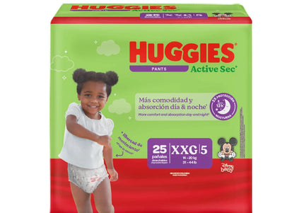 Pañales Pants Huggies Active Sec Etapa 5 Xxg 25 Unidades