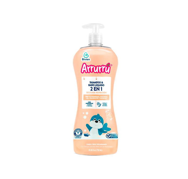 Champoo Y Bano Liquido 2 En 1 Arruru Nutrición 750Ml