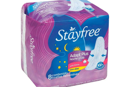 Toalla Stayfree Adapt Plus Noche Y Dia 8 Unidades