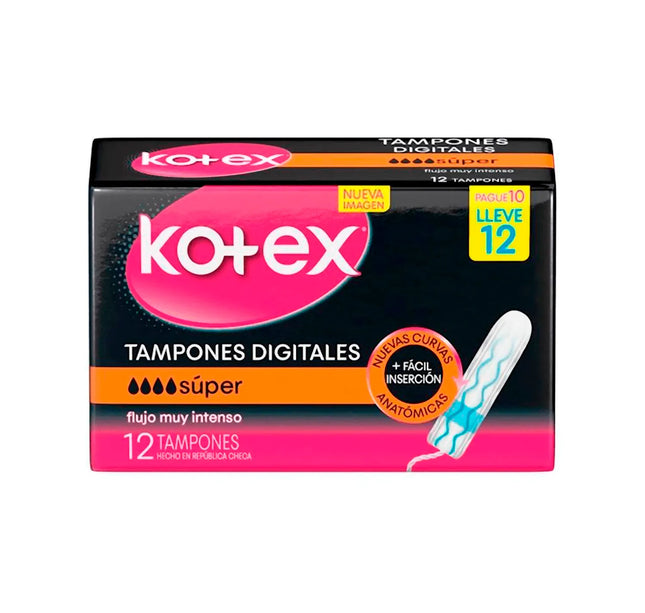 Tampones Digitales Kotex Super 12 Unidades