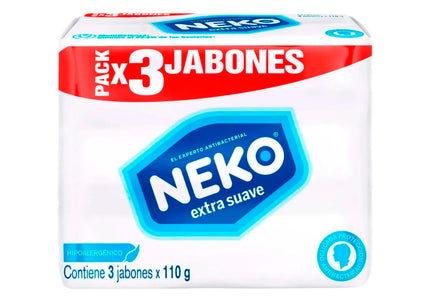 3 Jabón Antibact Neko Extra Suave 110Grs