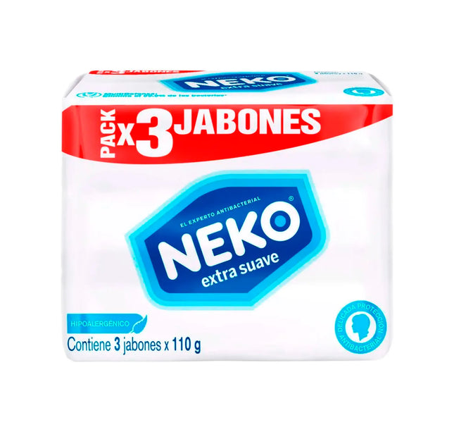 3 Jabón Antibact Neko Extra Suave 110Grs