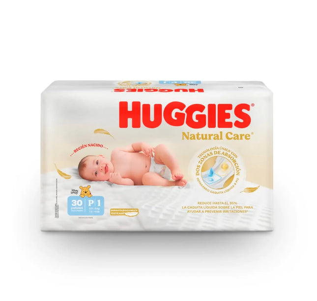 Pañales Huggies Natural Care Etapa 1 30 Unds