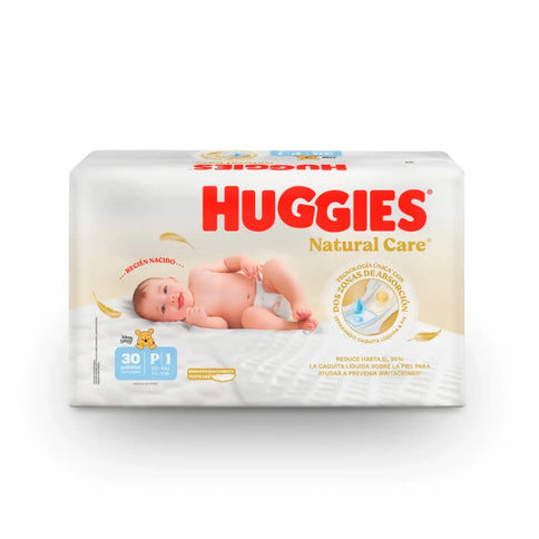 Pañales Huggies Natural Care Etapa 1 30 Unds