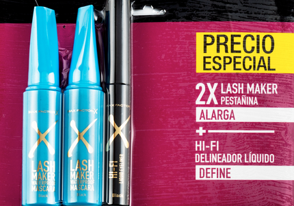 2 Pestañina Lash Maker Negra+Delineador Negro