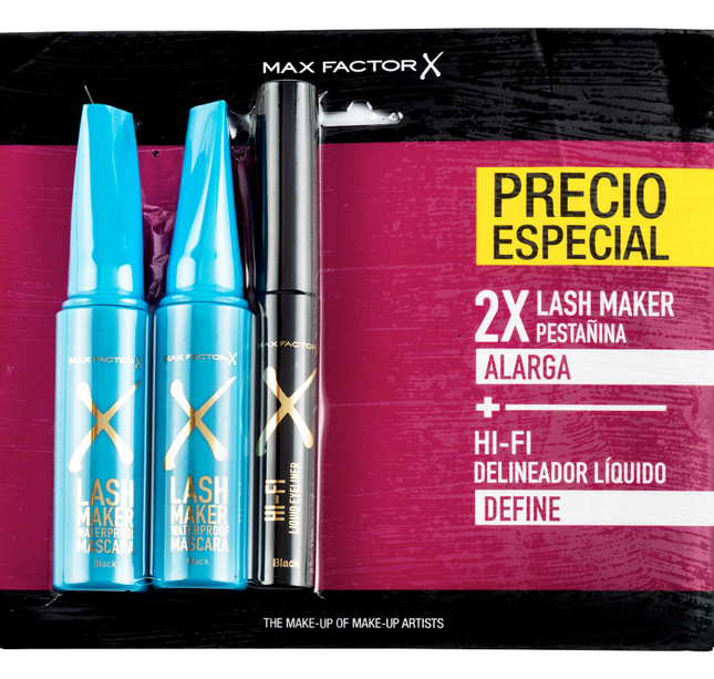 2 Pestañina Lash Maker Negra+Delineador Negro