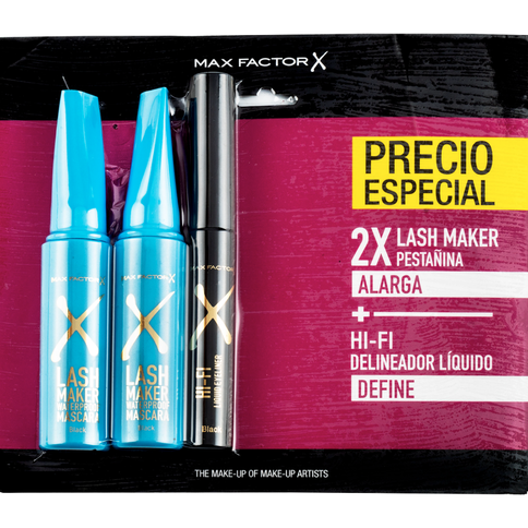 2 Pestañina Lash Maker Negra+Delineador Negro