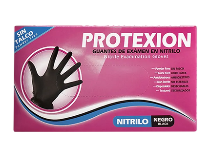 Guante Nitrilo Protexion Negro L 100 Und