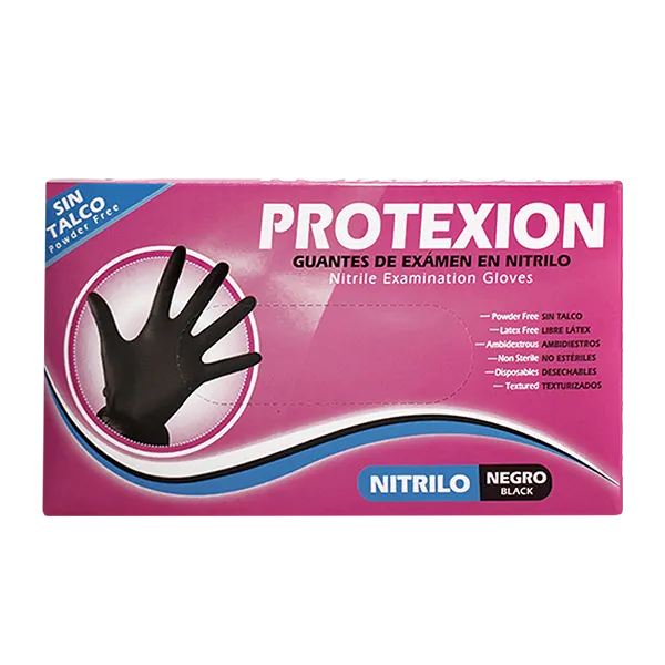 Guante Nitrilo Protexion Negro L 100 Und