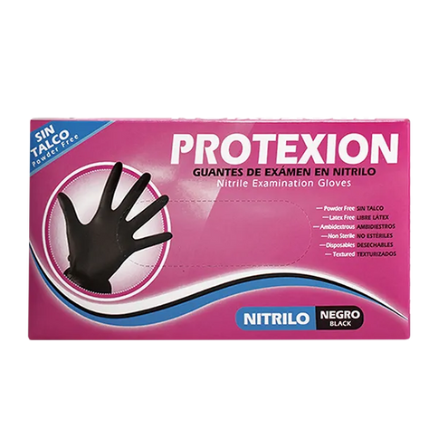 Guante Nitrilo Protexion Negro L 100 Und