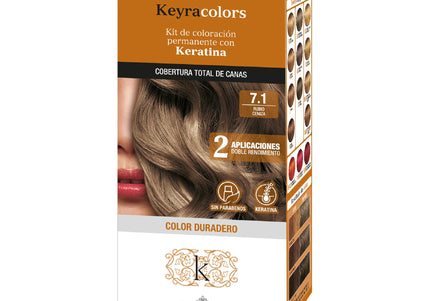 Tinte Keyra Kit 7.1 Rubio Ceniza