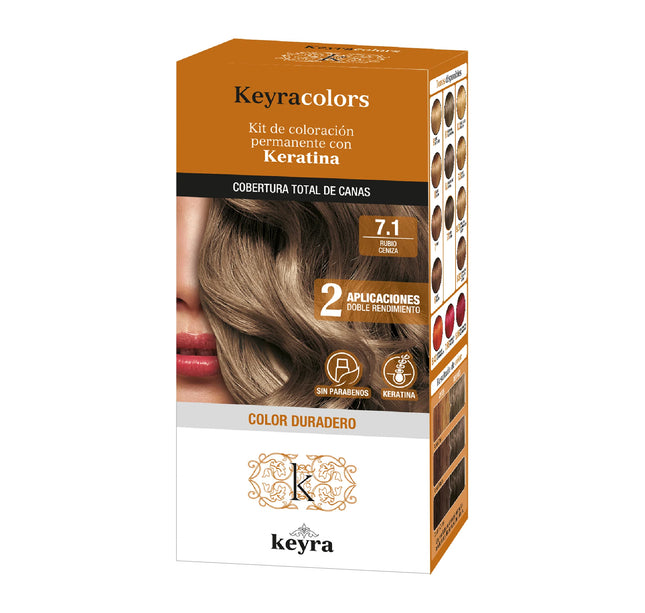 Tinte Keyra Kit 7.1 Rubio Ceniza
