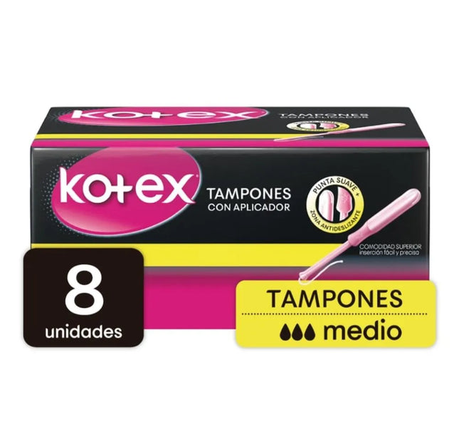 Tampones Kotex Medio Con Aplicador 8 Und
