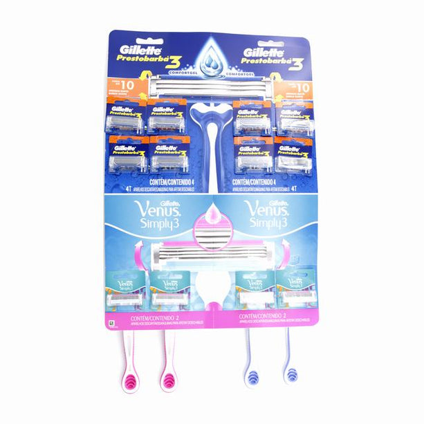 Maquina Prestobarba Gillete 3 x 8 Unds + 4 Prestobarba Gilllete Venus Simply 3 Unds