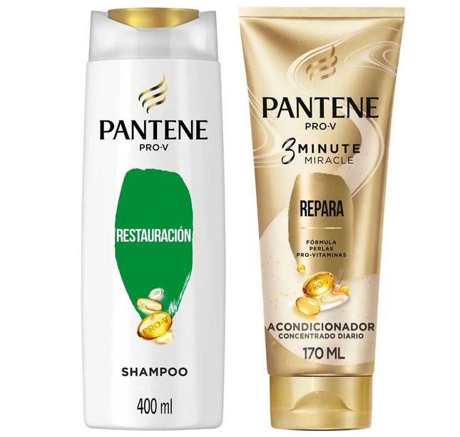 Shampoo Pantene Restauración 400 ml + Acondicionador 3 Minute Miracle 170